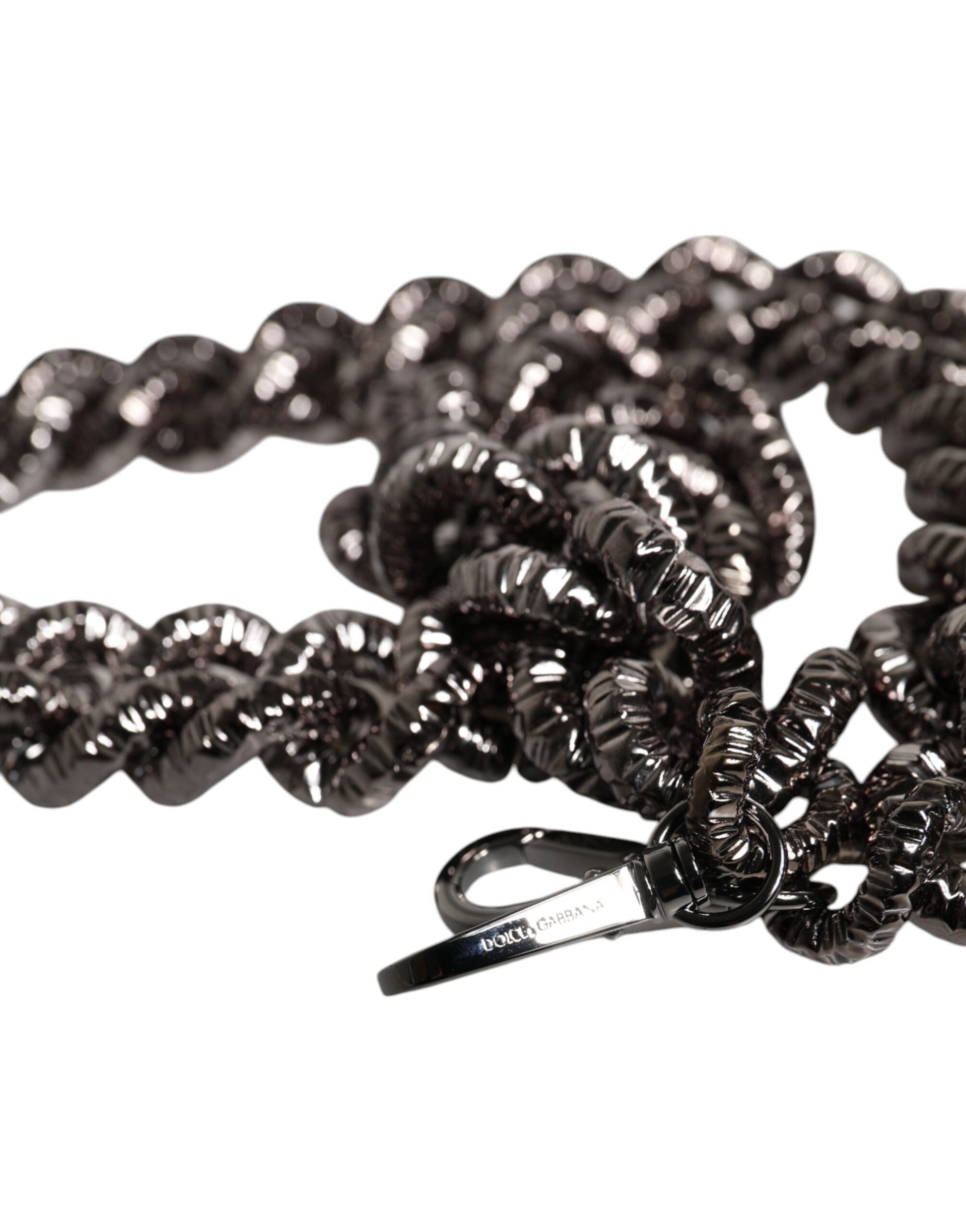 Black Chain Logo Engraved Bag Shoulder Strap