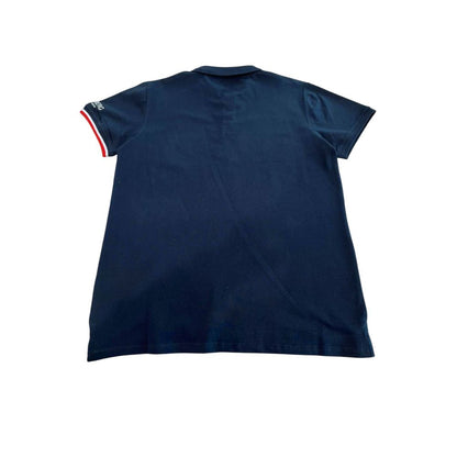 Blue Cotton Men Polo Shirt