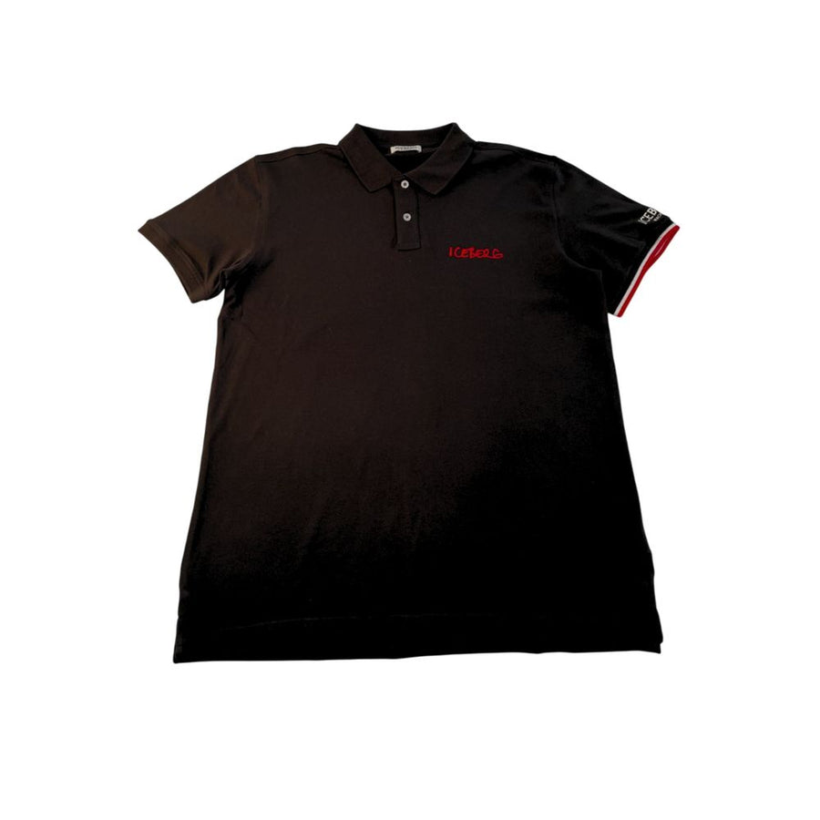 Black Cotton Men Polo Shirt