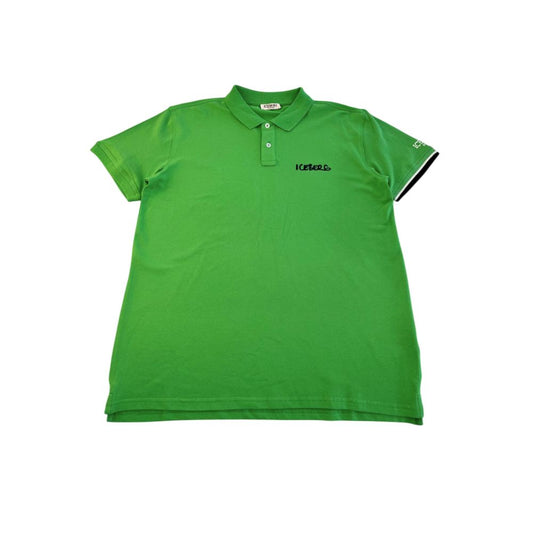 Green Cotton Men Polo Shirt