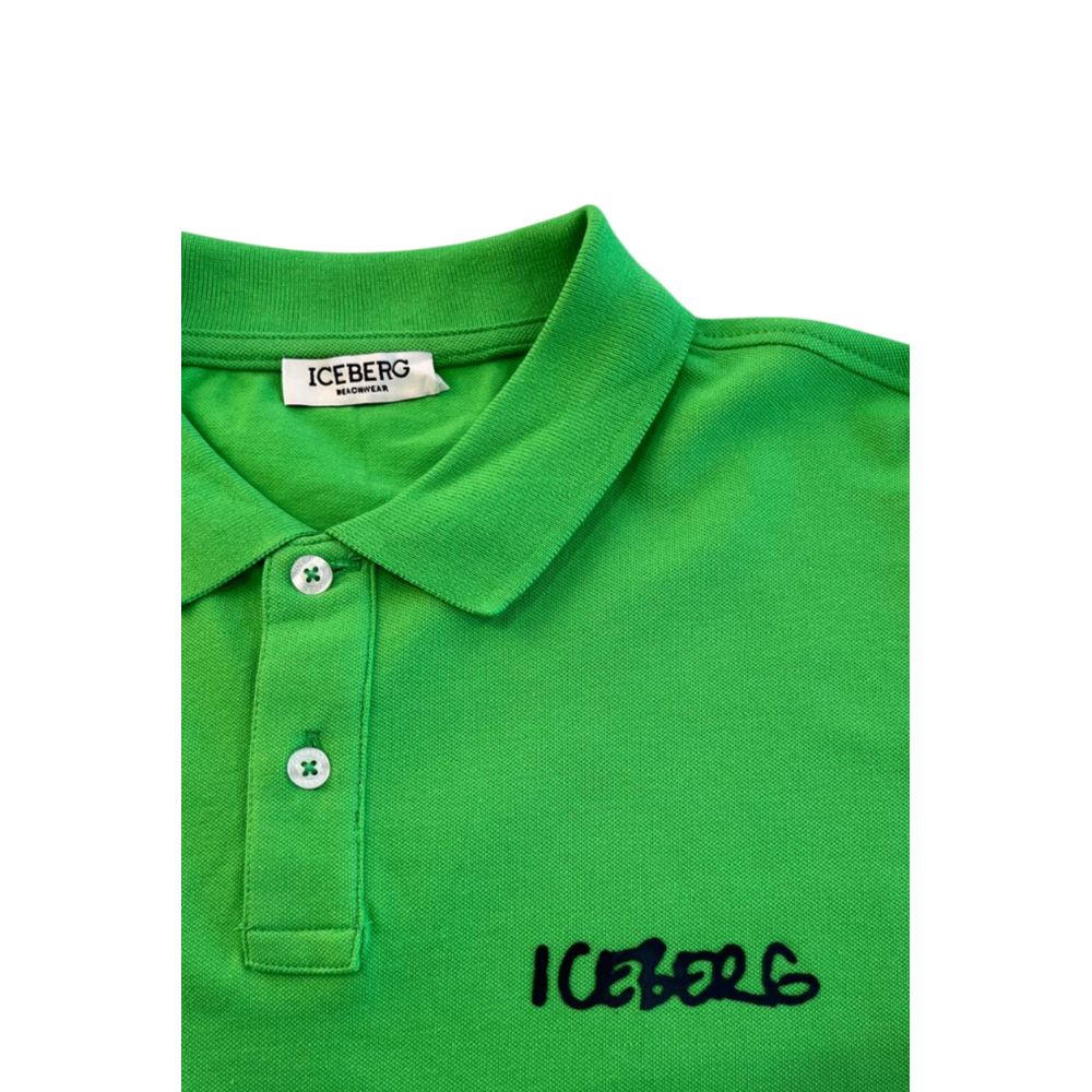 Green Cotton Men Polo Shirt