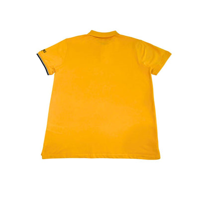 Yellow Cotton Men Polo Shirt