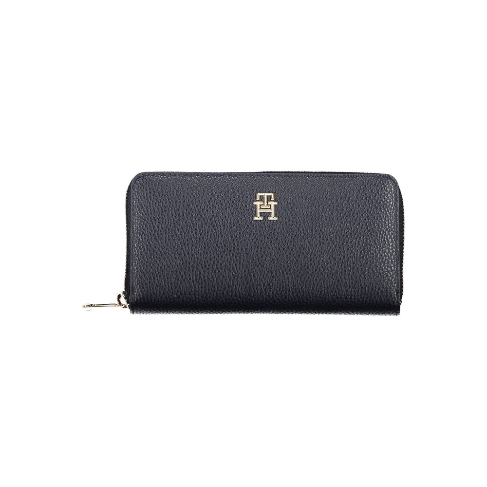 Blue Polyurethane Women Wallet