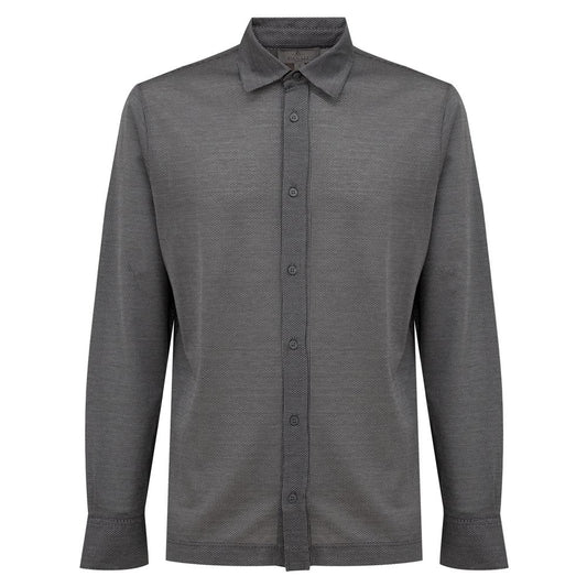 Gray Cotton Pattern Shirt