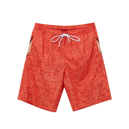 Red Polyester Swim Shorts