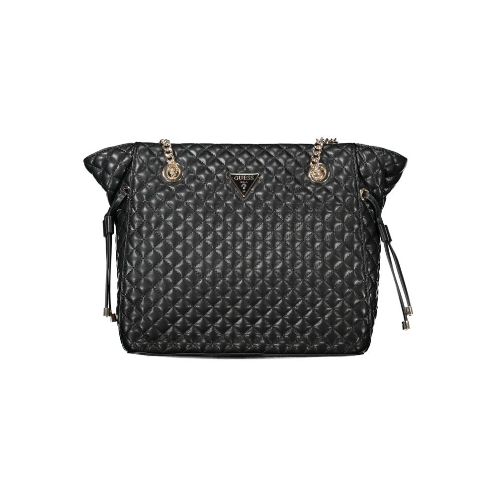 Black Polyurethane Women Handbag