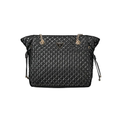 Black Polyurethane Women Handbag