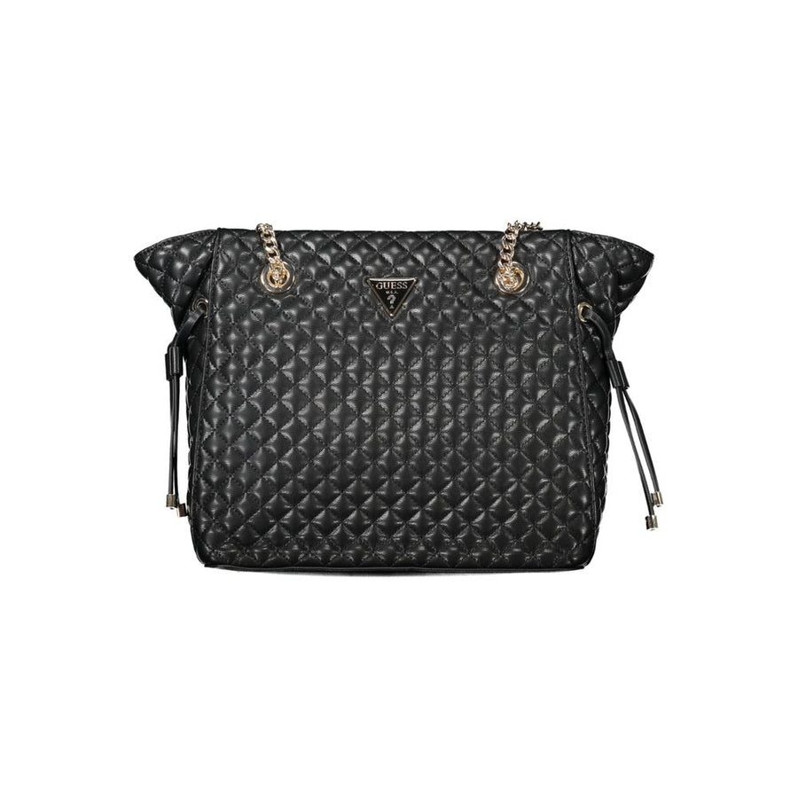 Black Polyurethane Women Handbag