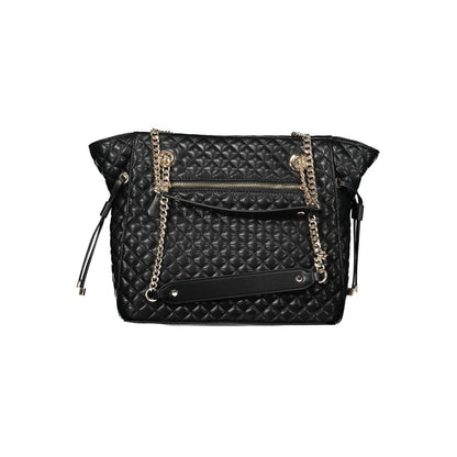 Black Polyurethane Women Handbag