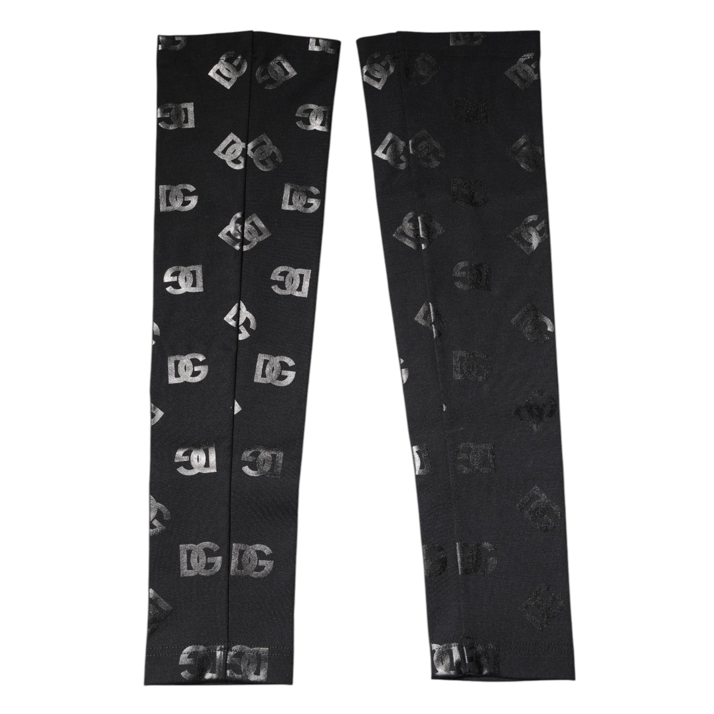 Black DG Logo Monogram Wool Stretch Arm Sleeves