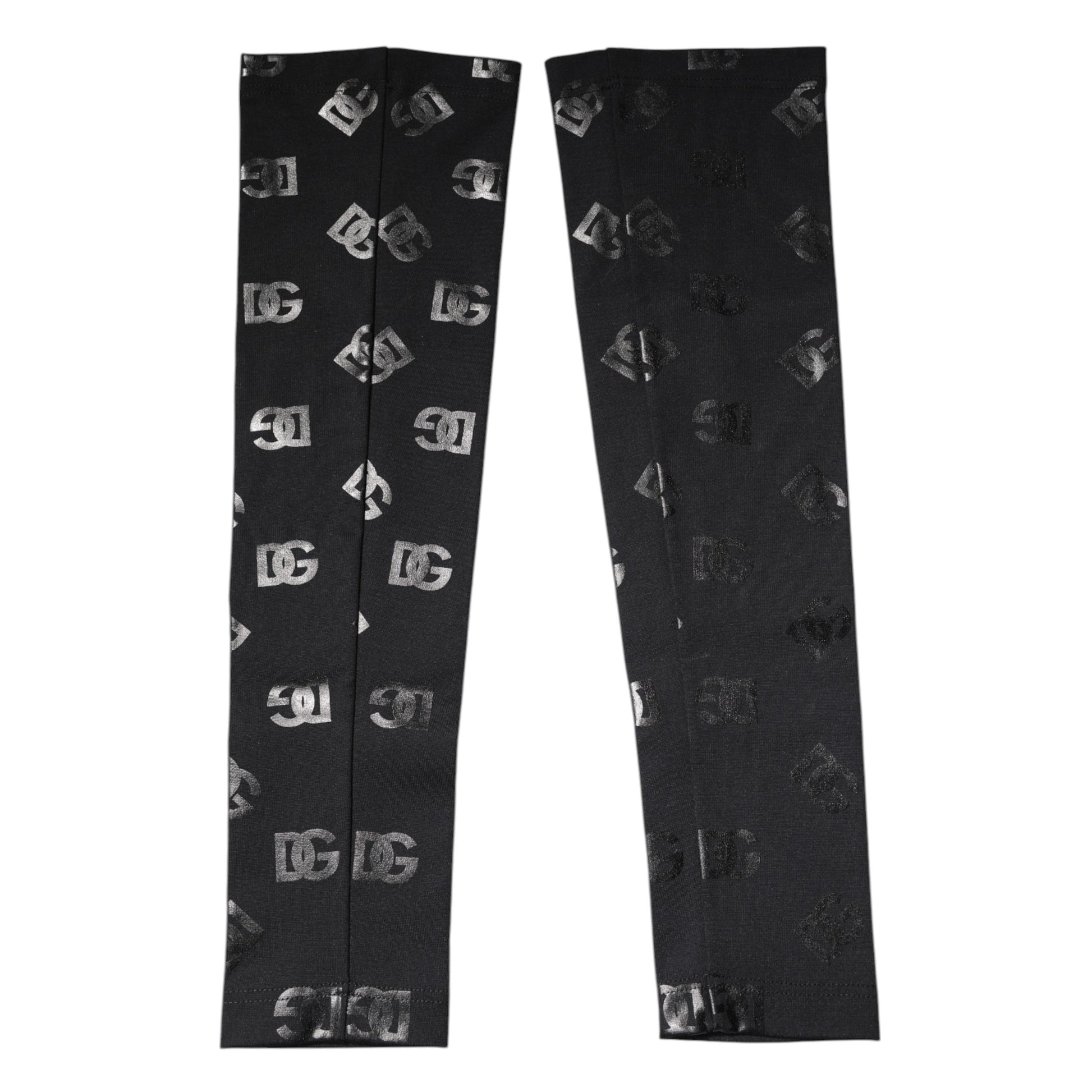 Black DG Logo Monogram Wool Stretch Arm Sleeves