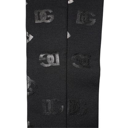 Black DG Logo Monogram Wool Stretch Arm Sleeves