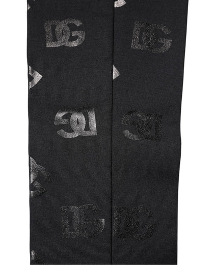Black DG Logo Monogram Wool Stretch Arm Sleeves