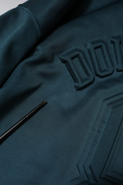 Dark Green Embossed Logo Pullover Sweater