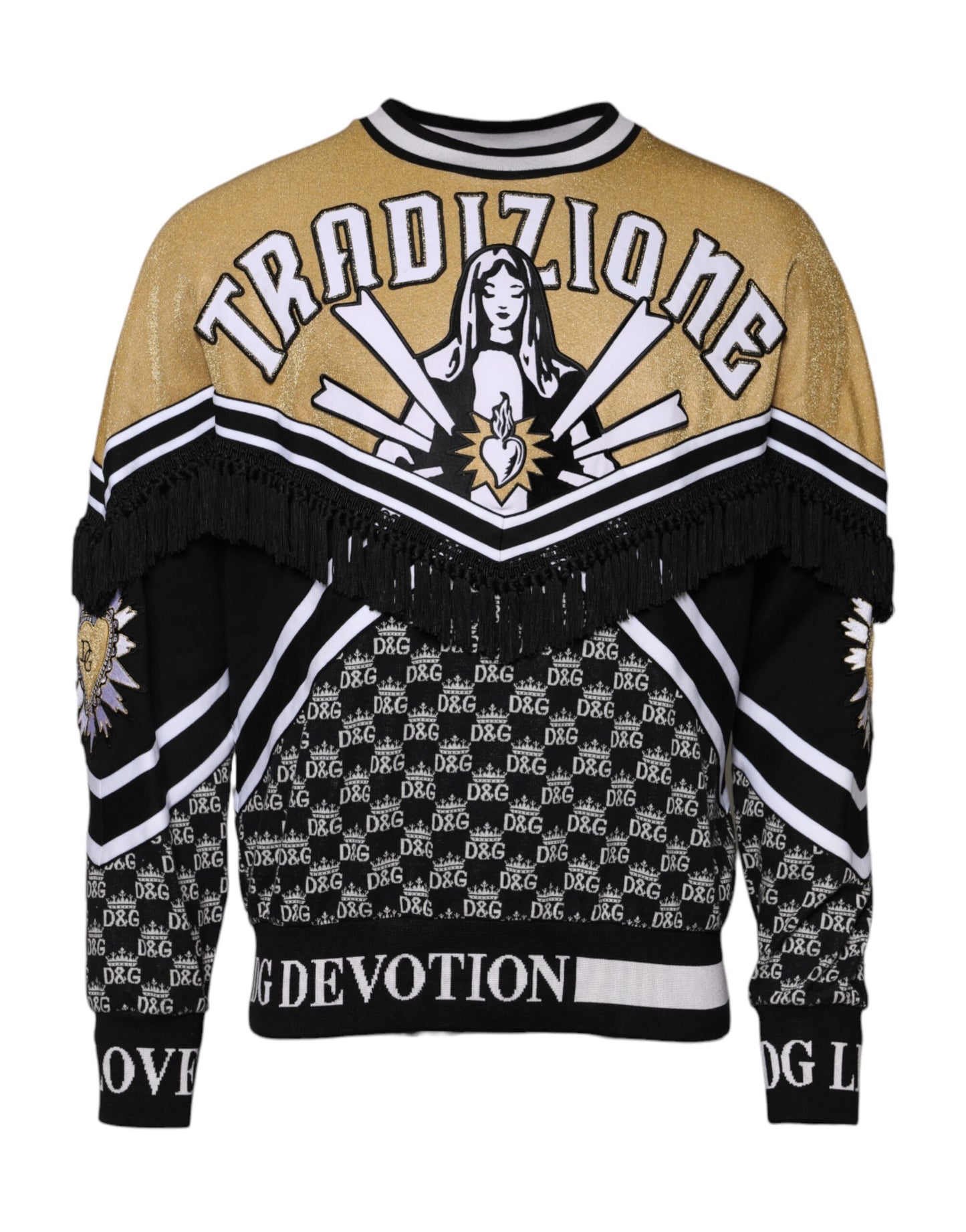 Multicolor Cotton Crew Neck Pullover Sweater