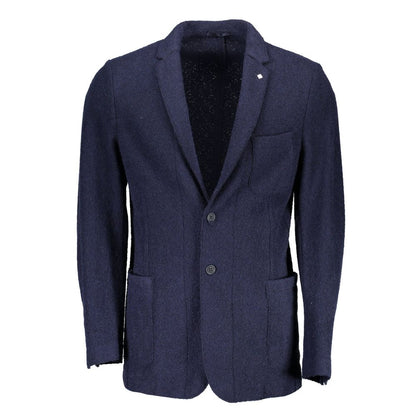 Blu Wool Men Jacket