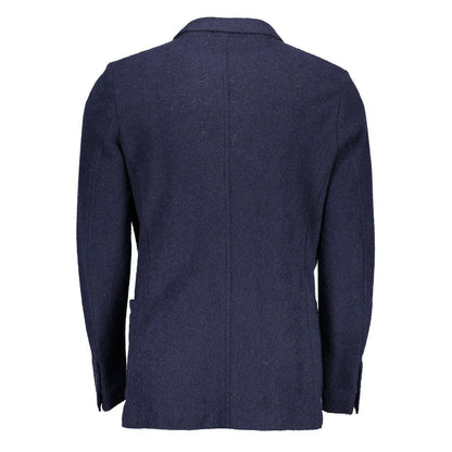 Blu Wool Men Jacket