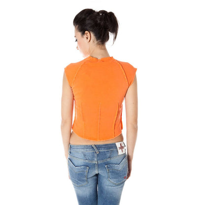 Orange Cotton Women T-Shirt