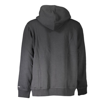 Black Cotton Men Sweatshirt