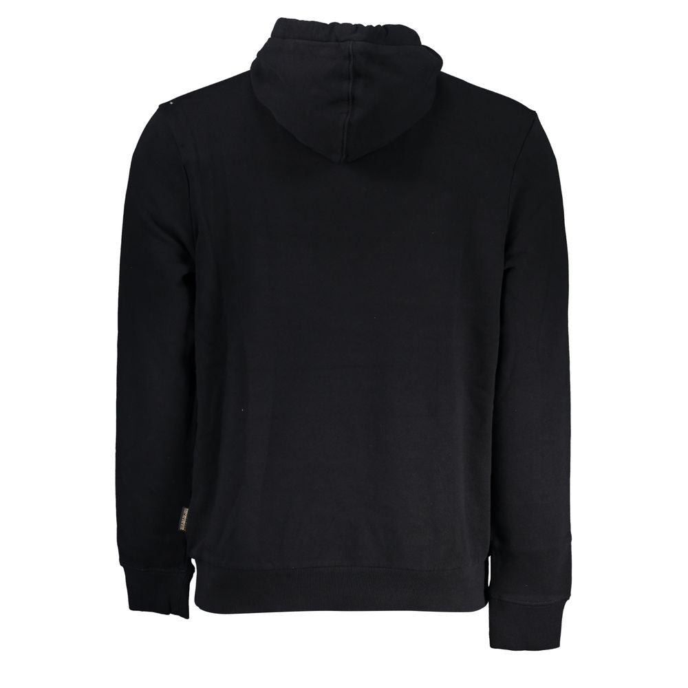 Black Cotton Men's Hooded Sweater