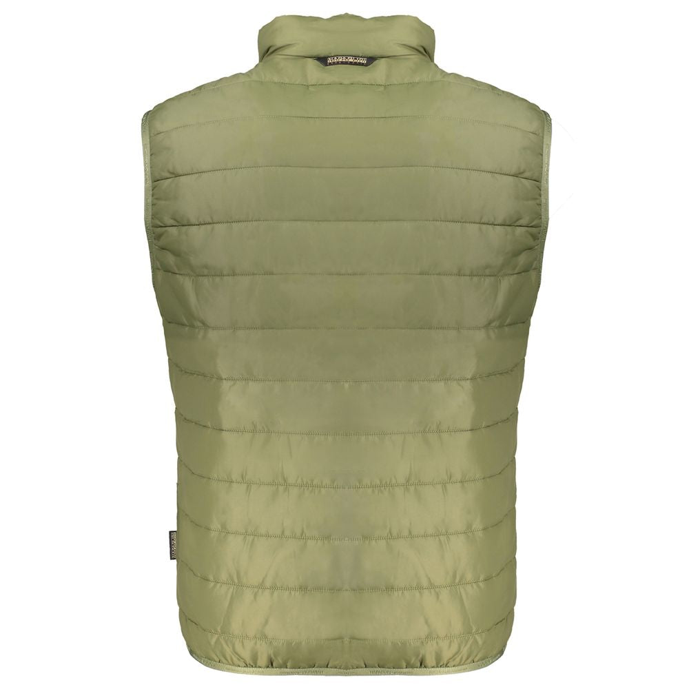 Green Polyester Men's Sleeveless Jacket