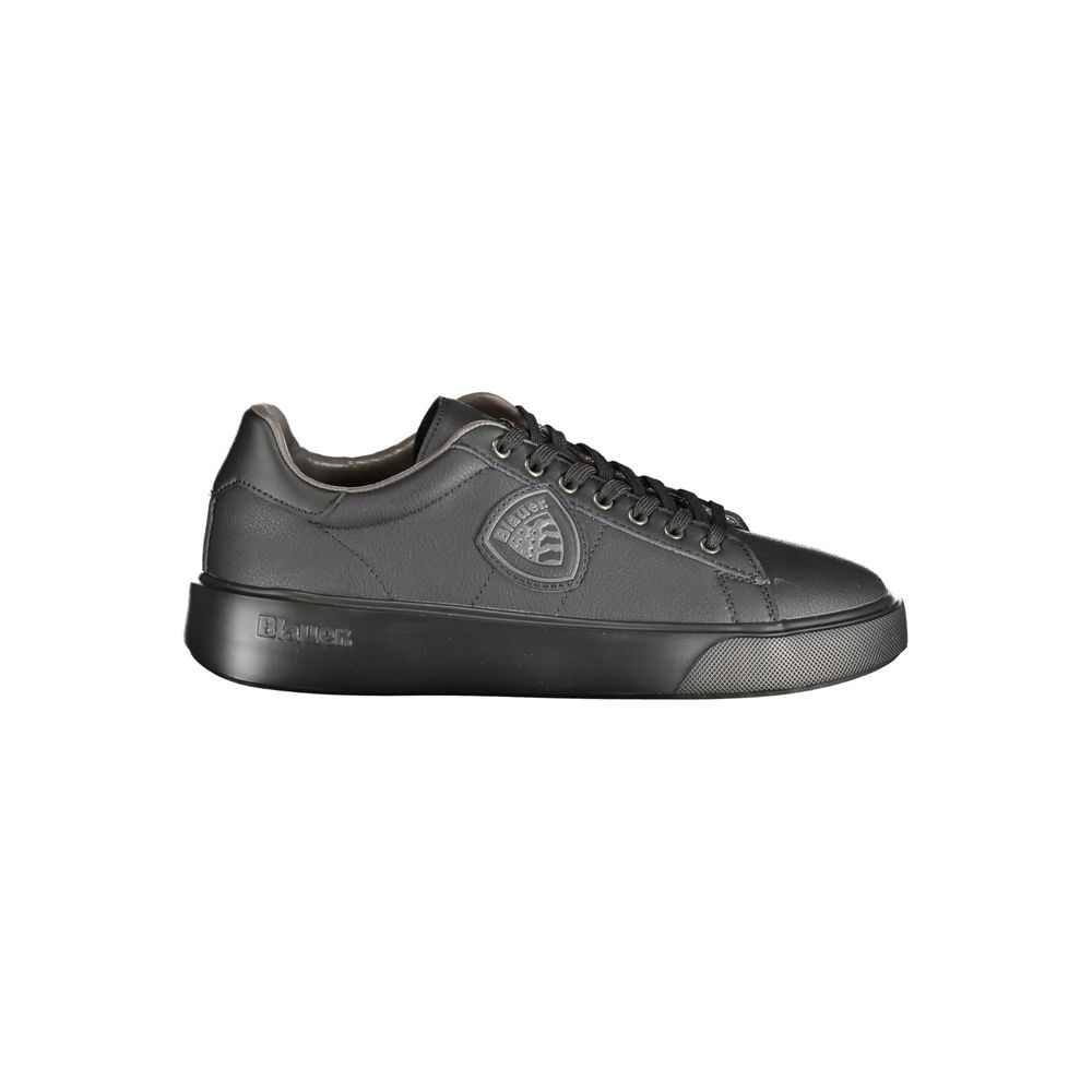 Black Polyurethane Men Sneaker