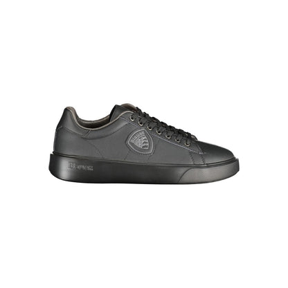 Black Polyurethane Men Sneaker
