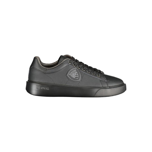 Black Polyurethane Men Sneaker