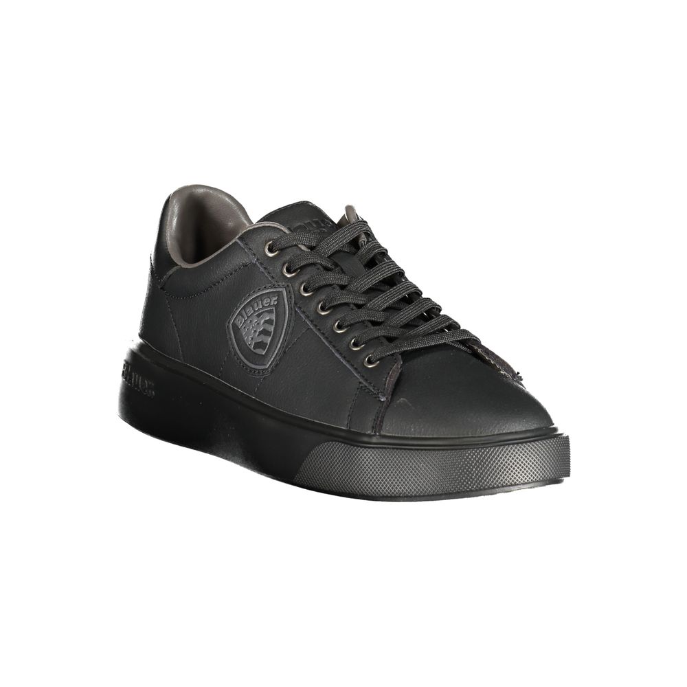 Black Polyurethane Men Sneaker