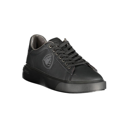 Black Polyurethane Men Sneaker