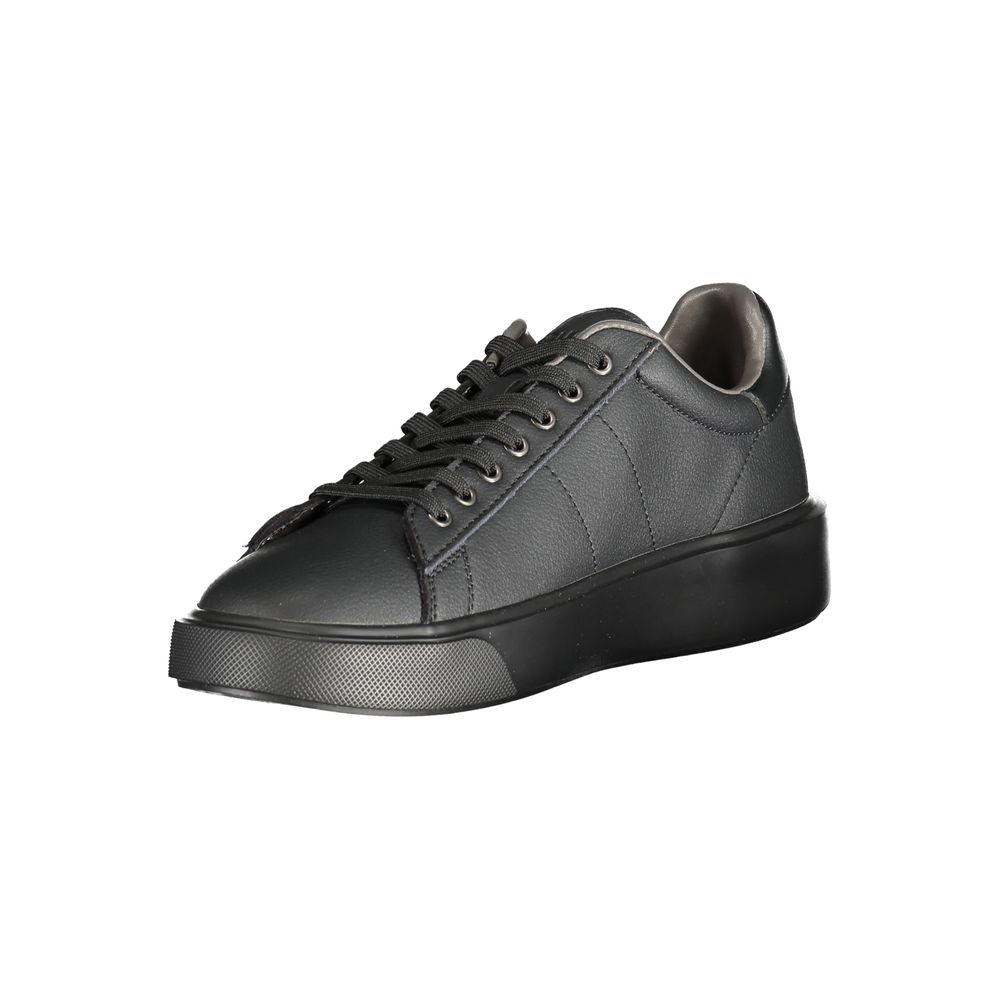 Black Polyurethane Men Sneaker