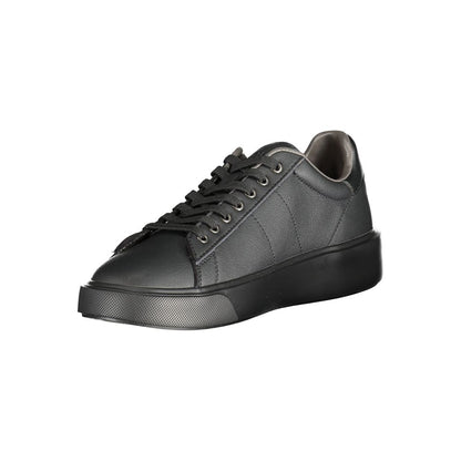 Black Polyurethane Men Sneaker
