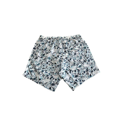 White Polyester Men Swim Shorts