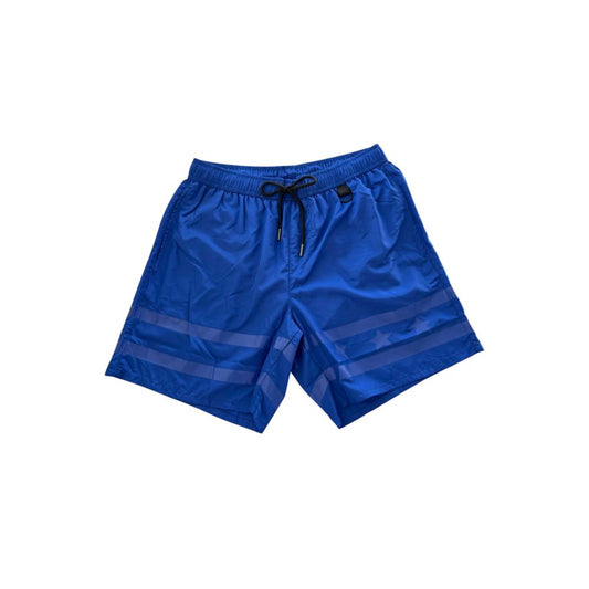 Blue Polyester Men Swim Short