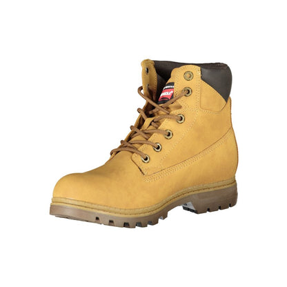 Yellow Polyester Men Boot