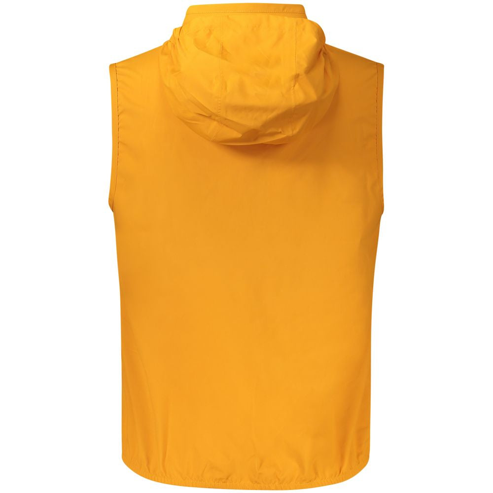 Orange Polyester Sleveless Jacket