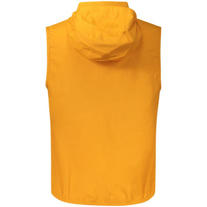 Orange Polyester Sleveless Jacket