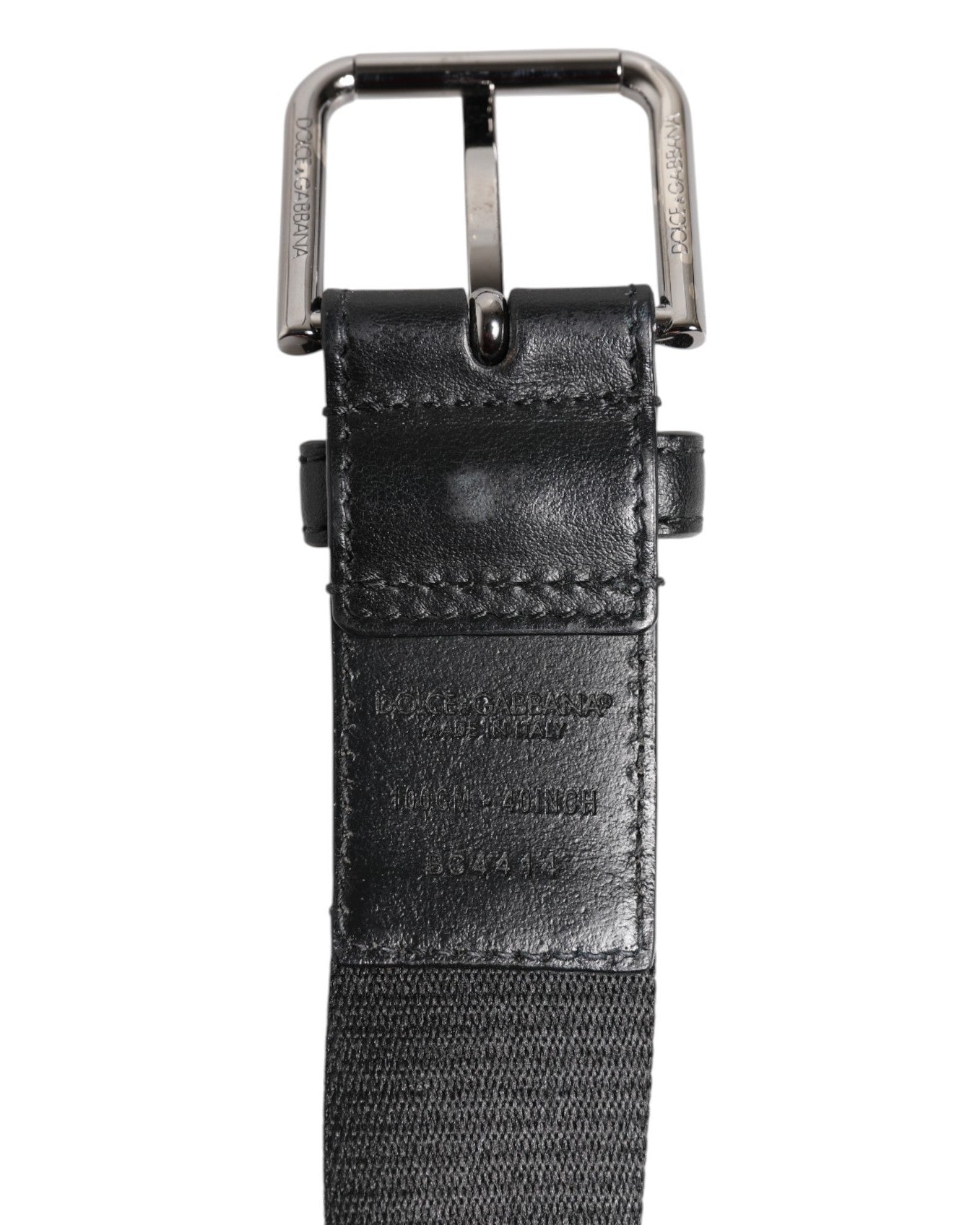 Black White DG Logo Brass Metal Buckle Belt