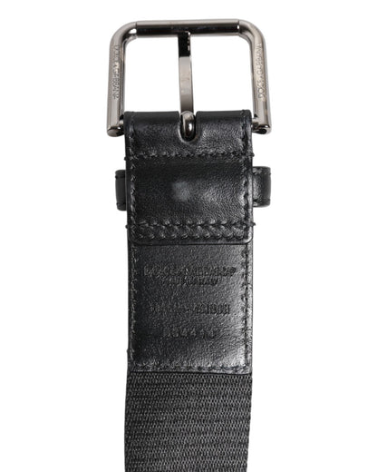 Black White DG Logo Brass Metal Buckle Belt