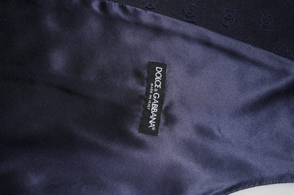 Dark Blue Logo Wool Formal Men Waistcoat Vest