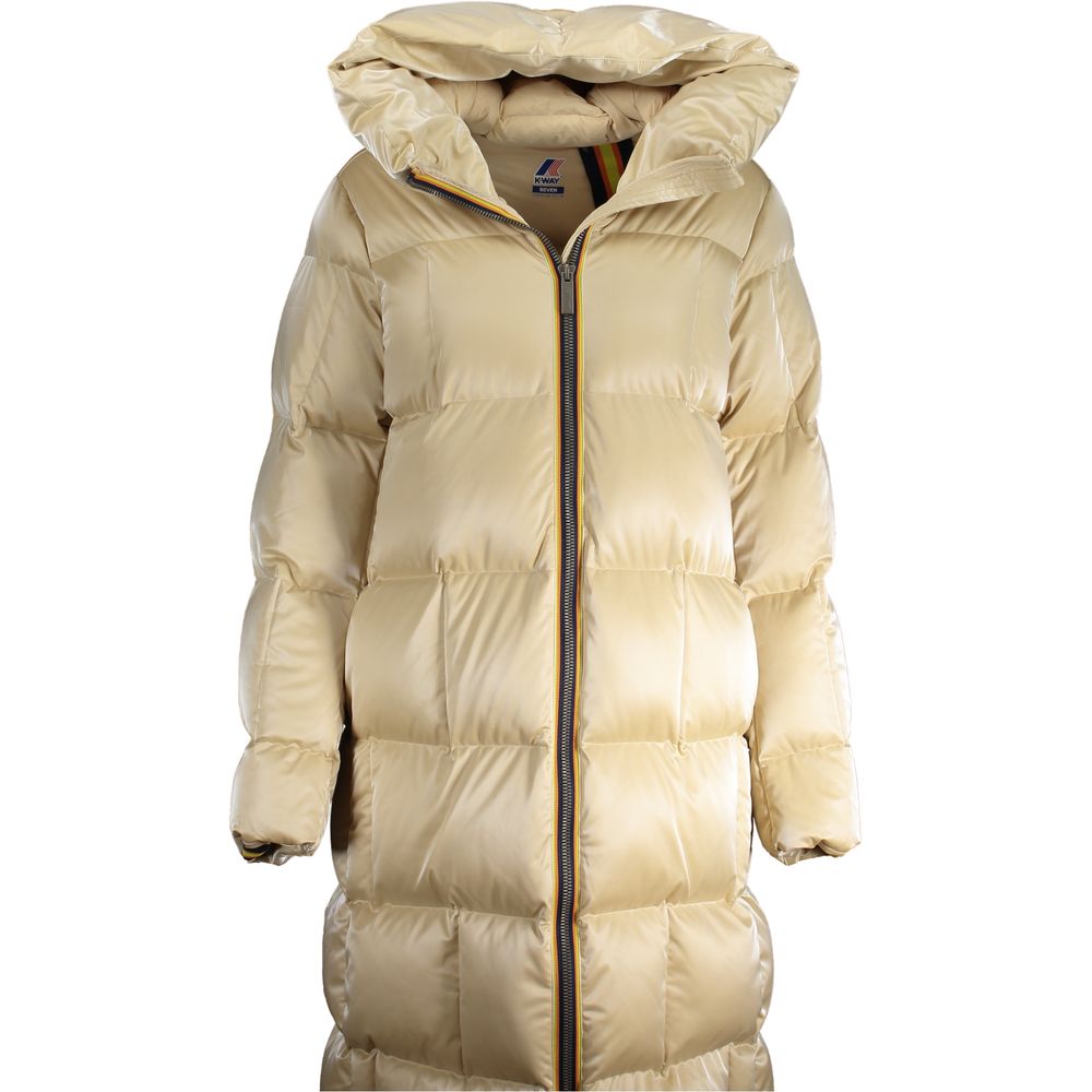 Beige Polyester Women's Quilted Jacket