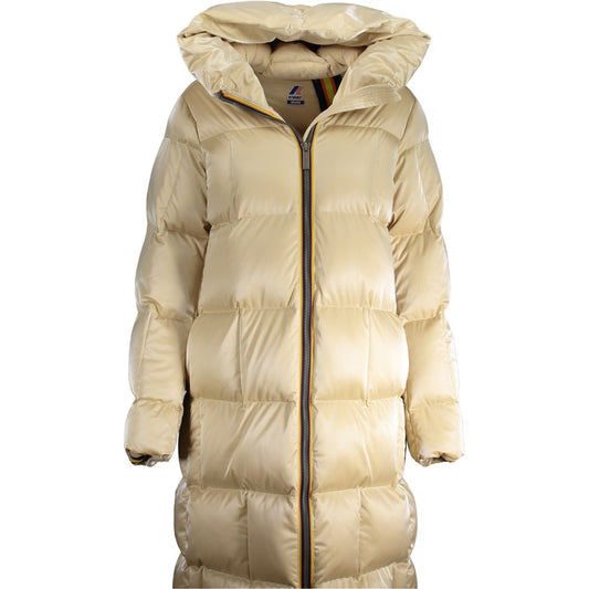 Beige Polyester Women's Quilted Jacket