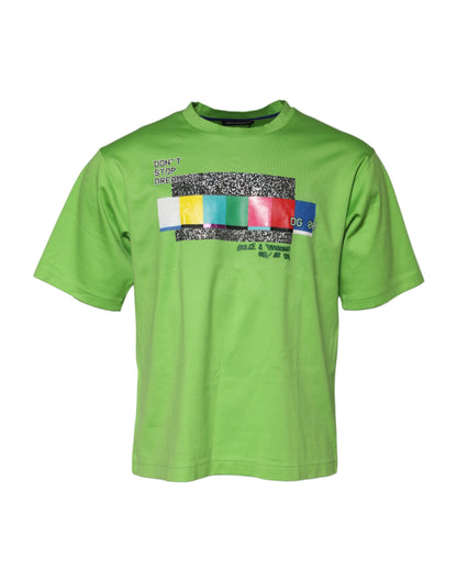 Green Graphic Printed Round Neck T-shirt