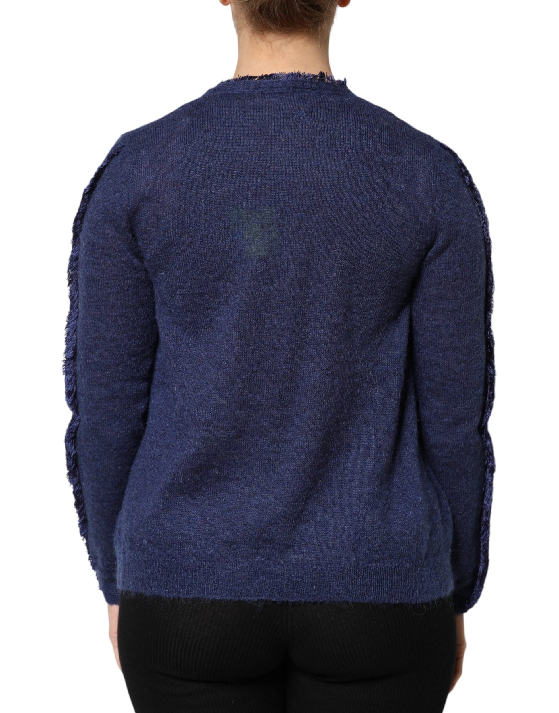 Dark Blue Long Sleeves Overcoat Cardigan Sweater