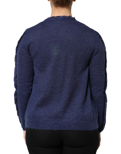 Dark Blue Long Sleeves Overcoat Cardigan Sweater