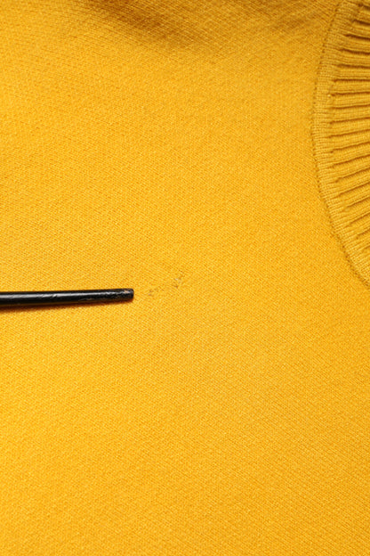 Yellow Stripe Long Sleeve Overcoat Pullover Sweater