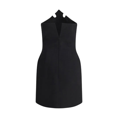 Black Polyester Casual Dress