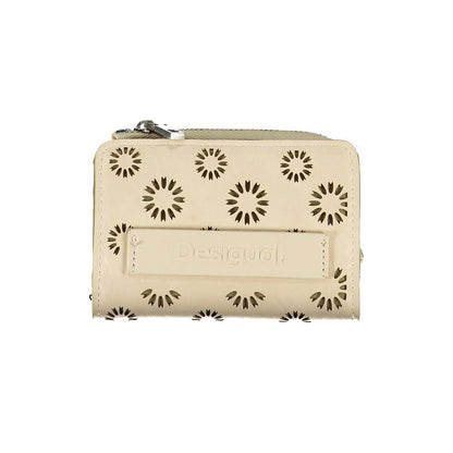 Beige Polyurethane Women Wallet