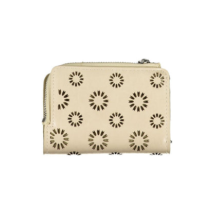 Beige Polyurethane Women Wallet