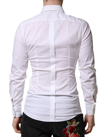 White GOLD Long Sleeves Men Dress Formal Shirt